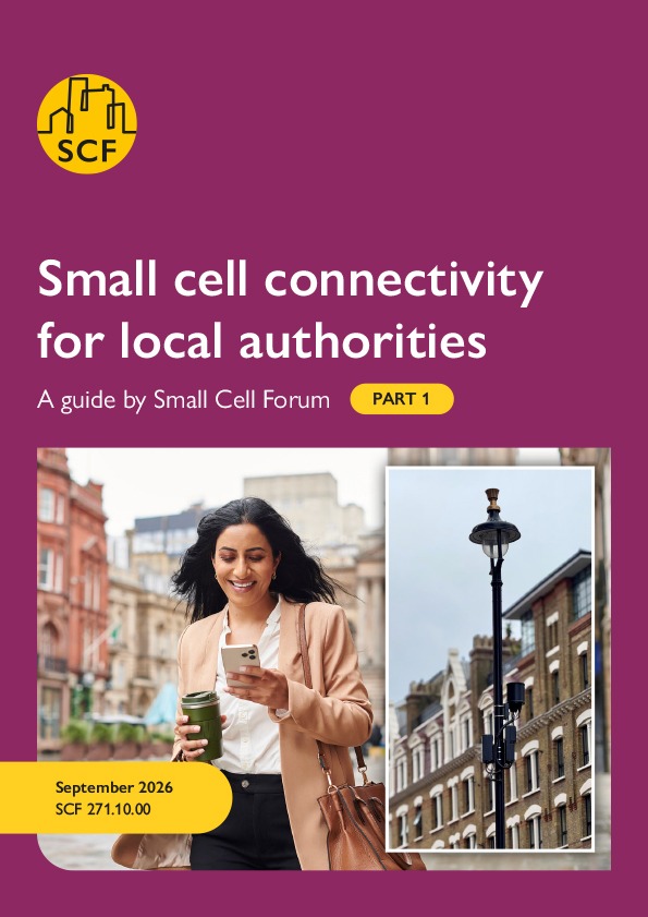 A front cover image of a small cell connectivity for local authorities document
